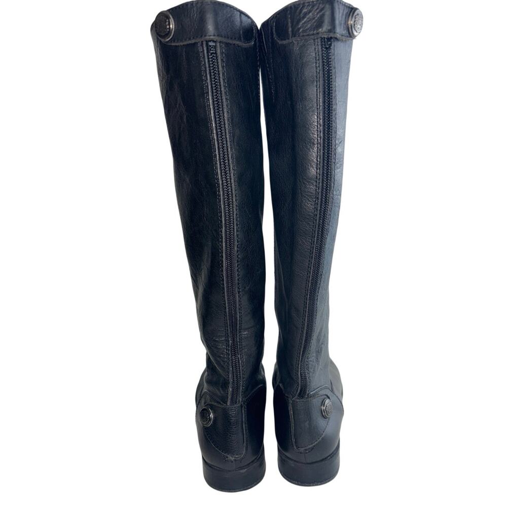 Arturo Chiang Black Leather Tall Riding Boots Size 7 - Picture 5 of 13